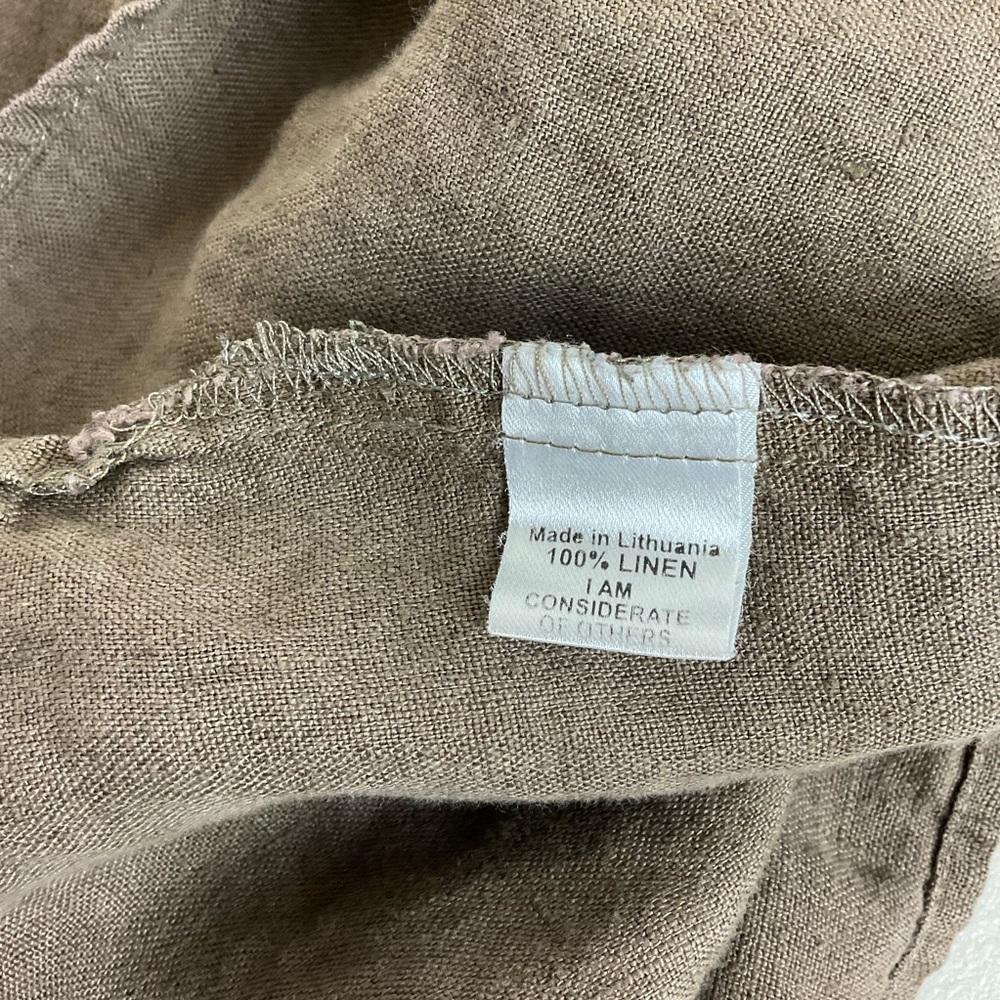 FLAX Lagenlook Linen Oversized Button Up Short Sleeve Blouse Plus 3X 3G - Picture 6 of 7